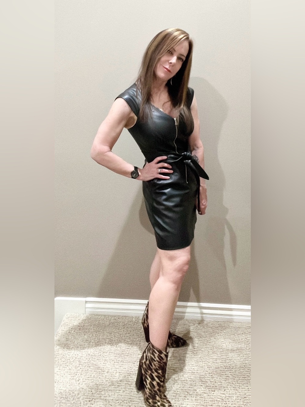 MARISSA WEBB Faux Leather Zip Dress